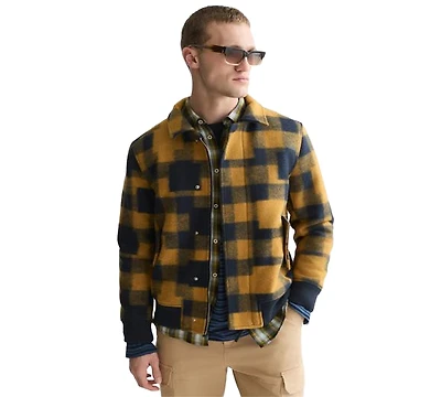 Scotch & Soda Men's Checked Wool-Blend Bomber Jacket