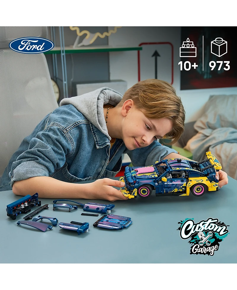 Lego Ford Mustang Gt Custom Garage Customizable Steering Mechanics 42236 973-Piece Building Set, Ages 10+