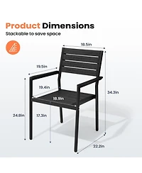 Pellebant Outdoor Patio Aluminum Dining Chairs with Armrest