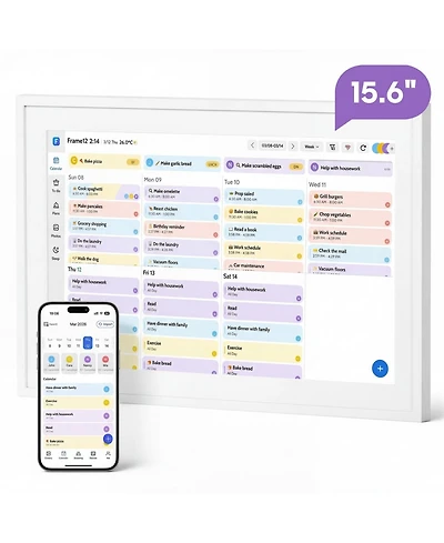 Hongge 15.6 Inch Smart Family Calendar Chore Chart and Habit Tracker