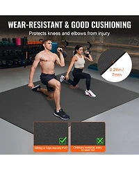 Sugift Non-Slip High Density Exercise Yoga Mat with Bag and Carry Strap for Home Workout 7x5ft