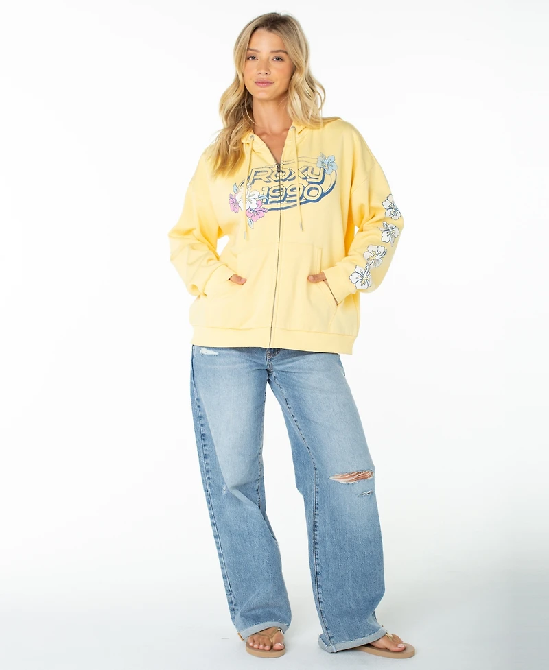 Roxy Women's Sundown Full-Zip Oversized Graphic Hoodie