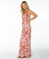 Roxy Women's Lost Paradise Floral-Print Open-Back Maxi Dress