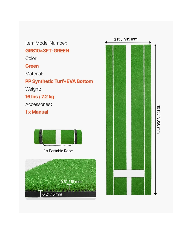 Sugift Softball Pitching Mat with Inlaid Pitching Rubber Antifade Turf for Indoor Outdoor Practice