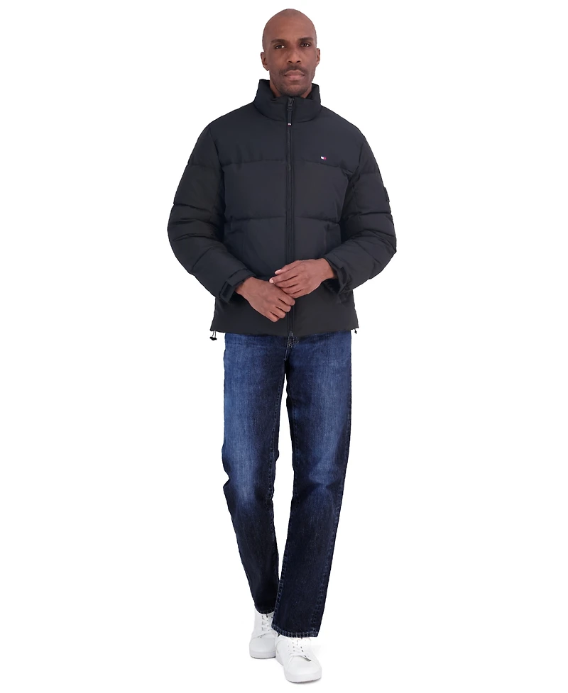 Tommy Hilfiger Men's Unhood Mix Media Puffer Jacket