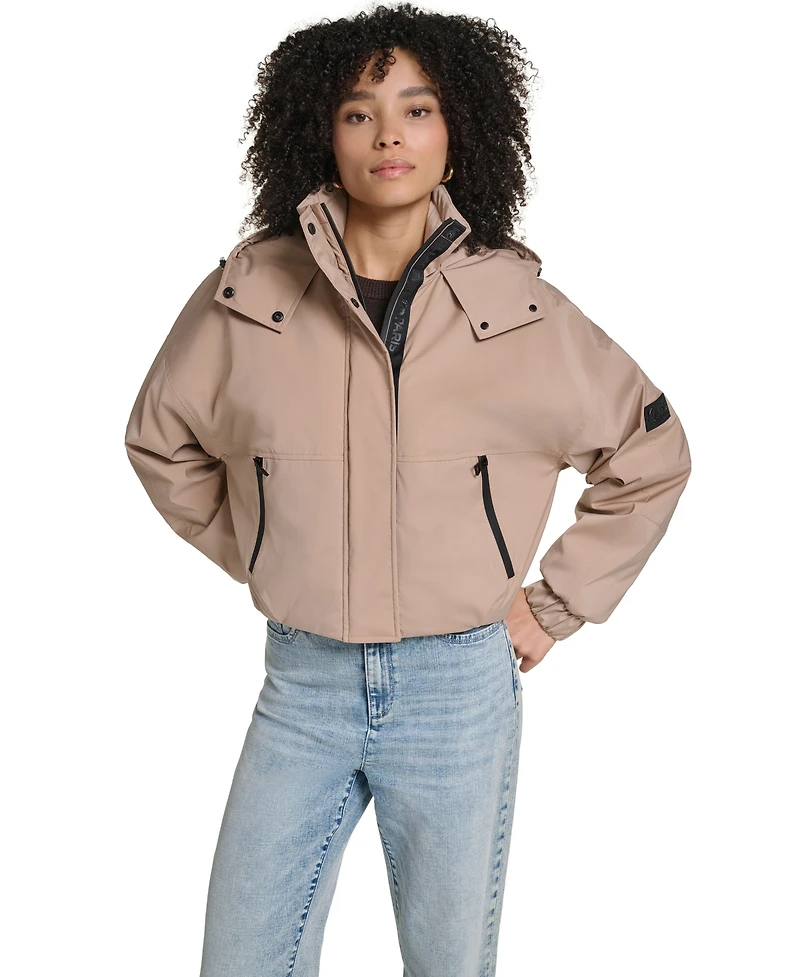 Karl Lagerfeld Paris Women's Zip Up Active Bomber Jacket