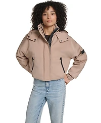 Karl Lagerfeld Paris Women's Zip Up Active Bomber Jacket