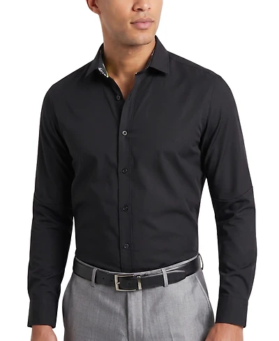 Tom Baine Men's Slim Fit Performance Solid Button Down Shirt