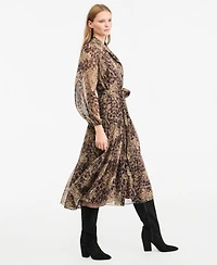 Kobi Halperin Women's Ariana Long-Sleeve Tiered Midi Chiffon Dress