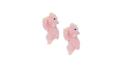 Mighty Jr Farm Piggy 2 Pack, Durable Plush Squeaky Dog Toy