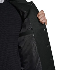 Karl Lagerfeld Men's Textured Varsity Zip Bomber Jacket