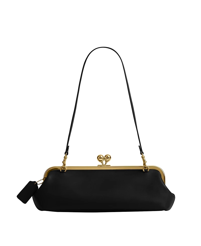 Coach Kiss-Lock Leather Small Frame Handbag 30
