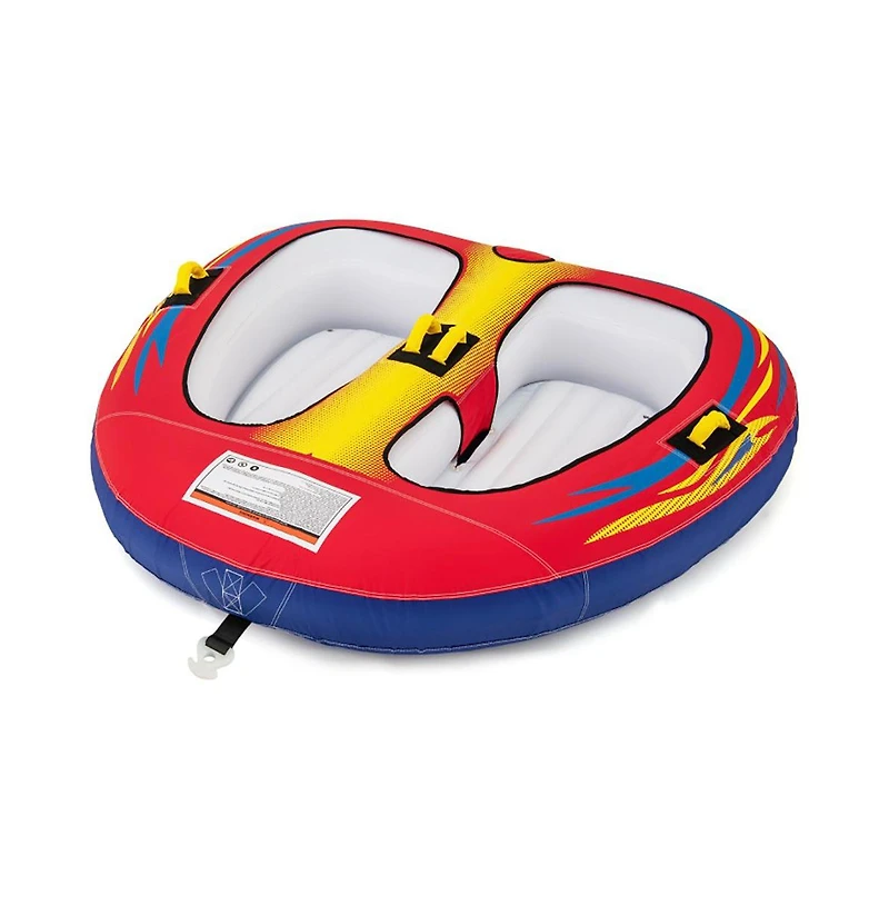 Hikeen 1 or 2 Person Inflatable Towable Tube for Boating with Drainage