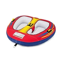Hikeen 1 or 2 Person Inflatable Towable Tube for Boating with Drainage