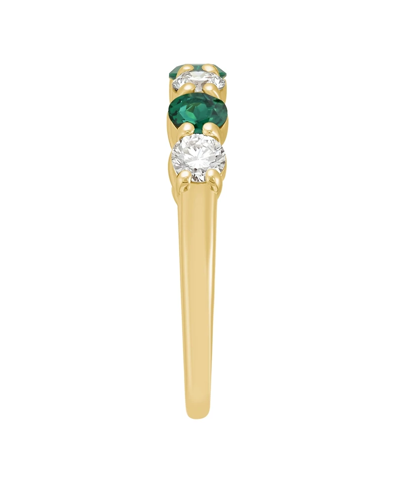 Grown With Love Lab-Grown Sapphire (3/8 ct. t.w.) & Diamond (1/2 Ring 10k White Gold (Also Available Emerald)