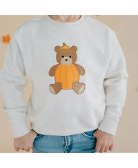 Sweet Wink Big Boys Pumpkin Teddy Bear Patch Sweatshirt