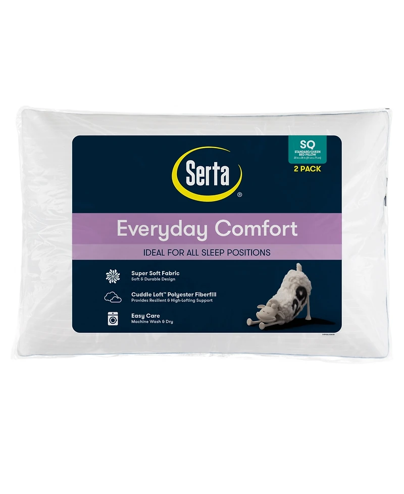 Serta Everyday Comfort 2-Piece Pillow Set, Standard/Queen