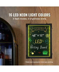 Yobtop Led Message Writing Board Illuminated Erasable Chalkboard, Neon Menu Sign with 8 Markers and Remote Control
