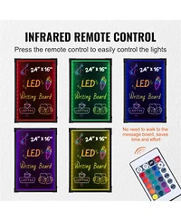 Yobtop Led Message Writing Board Illuminated Erasable Lighted Chalkboard, Neon Effect Menu Sign, Drawing Board with 8 Markers and Remote