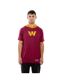 New Era Men's Scarlet Washington Commanders Combine Authentic Hooded Raglan Short-Sleeve T-Shirt