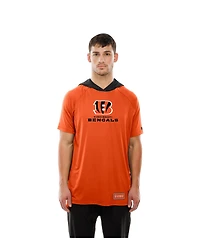 New Era Men's Orange Cincinnati Bengals Combine Authentic Hooded Raglan Short-Sleeve T-Shirt