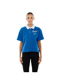 New Era Women's Detroit Lions Throwback Boxy Cropped Cotton-Blend Polo