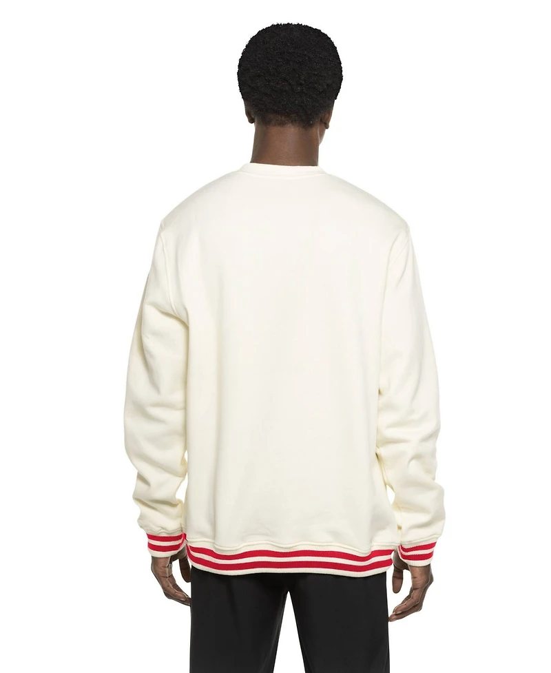 New Era Men's White Cincinnati Reds Throwback Sweatshirt