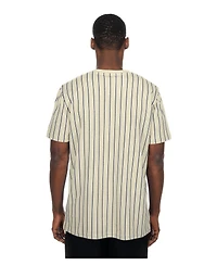 New Era Men's Cream York Mets Throwback Meshback Pinstripe T-Shirt