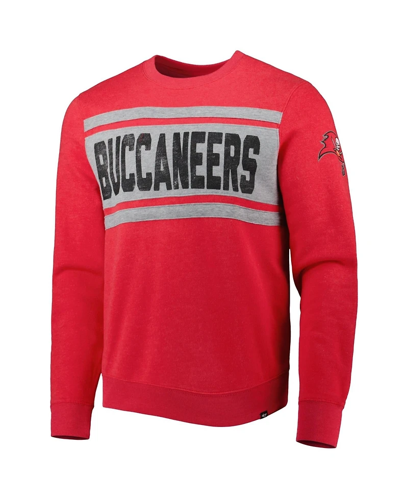 47 Brand Men's Heathered Red Tampa Bay Buccaneers Bypass Tribeca Pullover Sweatshirt