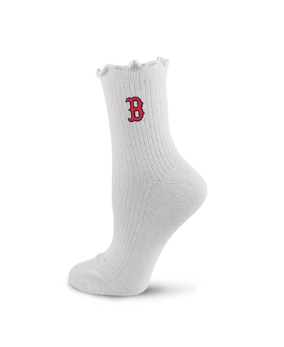 Pro Compression Women's Boston Red Sox Ribbed Lettuce-Edge Quarter Socks