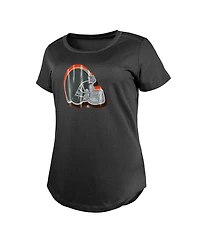 New Era Women's Cleveland Browns 2024 Nfl Draft Screen Print Cotton Crewneck Short-Sleeve T-Shirt