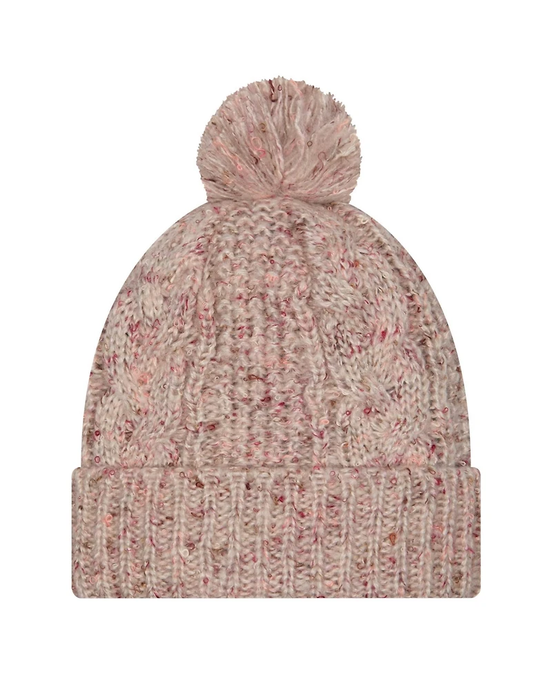 New Era Women's Stone Dallas Cowboys Trendy Tone Cuffed Pom with Knit Hat