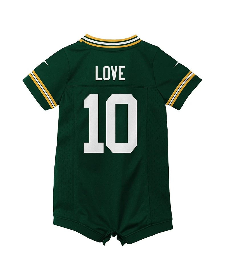 Nike Baby Boys and Girls Jordan Love Green Bay Packers Game Romper Jersey