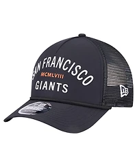 New Era Men's Black San Francisco Giants Minimalist 9FORTY A-Frame Adjustable Hat