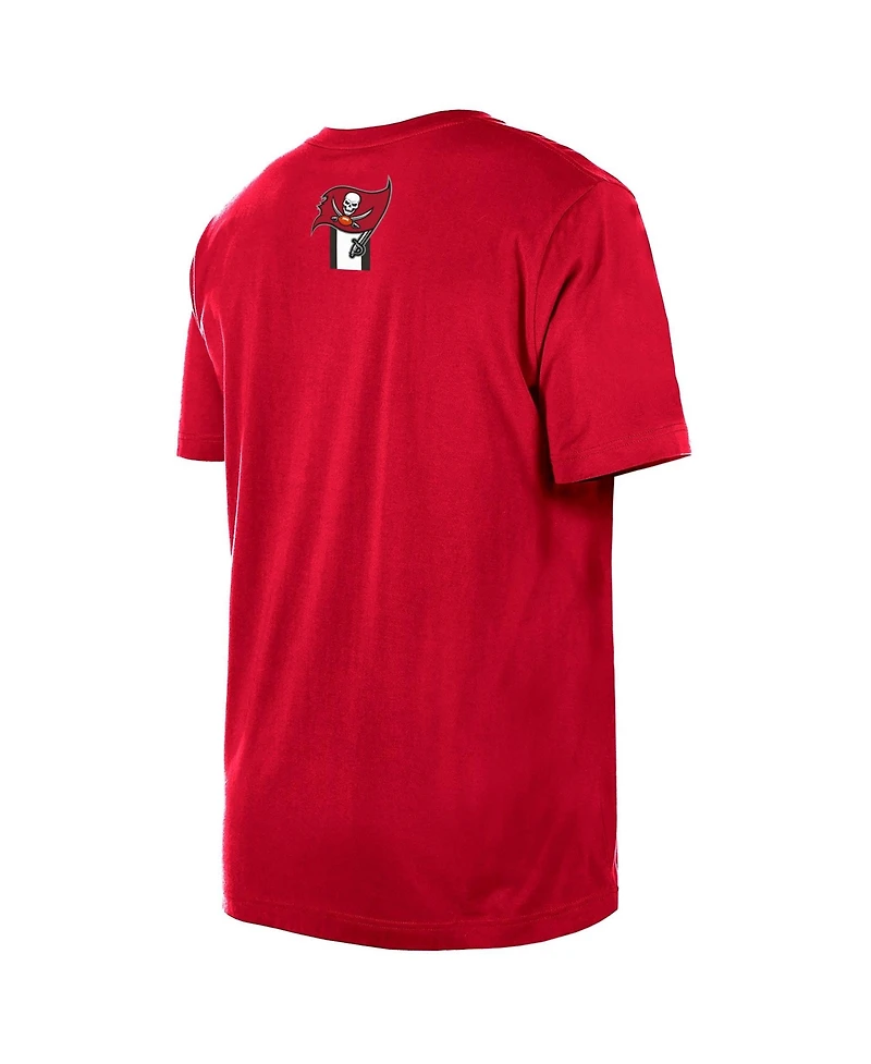 New Era Men's Red Tampa Bay Buccaneers 3rd Down High Density Print T-Shirt