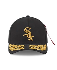 New Era x Alpha Industries Men's Black Chicago White Sox A-Frame 9FORTY Adjustable Hat