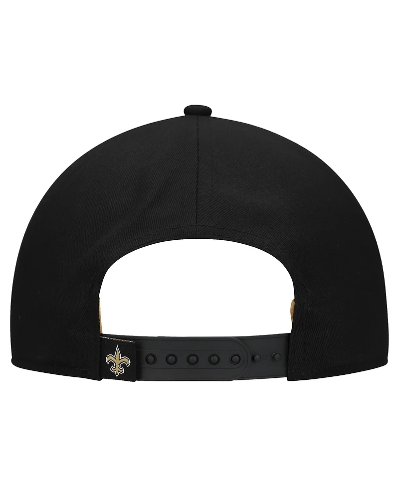 New Era Women's Black New Orleans Saints Metallic 9FORTY M-Crown A-Frame Adjustable Hat