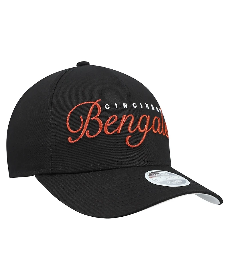 New Era Women's Black Cincinnati Bengals Metallic 9FORTY M-Crown A-Frame Adjustable Hat