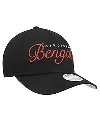 New Era Women's Black Cincinnati Bengals Metallic 9FORTY M-Crown A-Frame Adjustable Hat