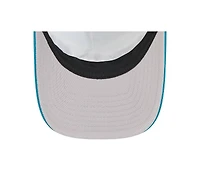 New Era Men's Teal Jacksonville Jaguars Throwback Linear A-Frame 9FORTY Adjustable Hat