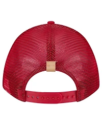 New Era Men's Stone/Red Philadelphia Phillies Text A-Frame Trucker 9FORTY Hat