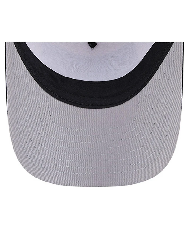 New Era Men's Stone/Black Arizona Diamondbacks Text A-Frame Trucker 9FORTY Hat