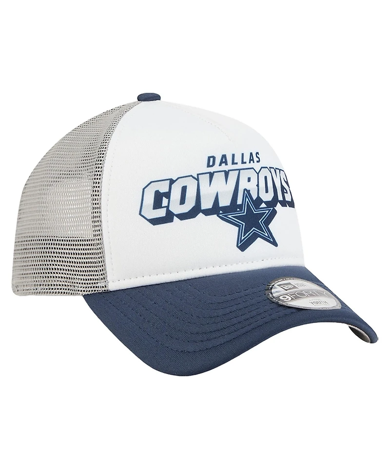 New Era Preschool White/Navy Dallas Cowboys Streak A-Frame 9FORTY Adjustable Hat
