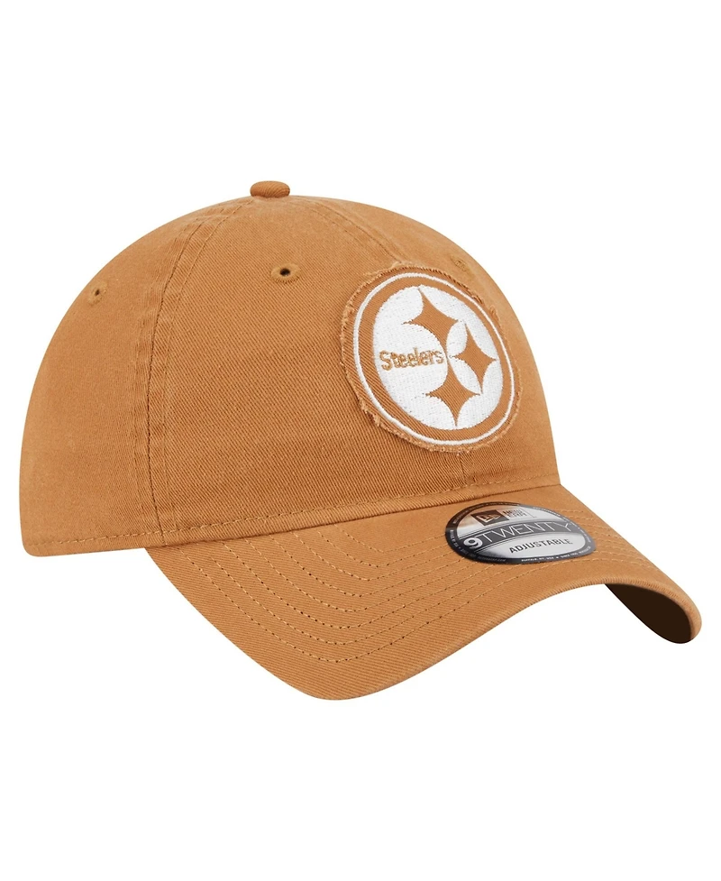 New Era Men's Brown Pittsburgh Steelers Stamp 9TWENTY Adjustable Hat