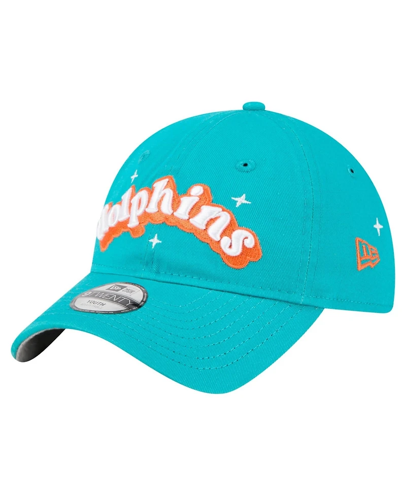 New Era Big Girls Aqua Miami Dolphins Cheer 9TWENTY Adjustable Hat