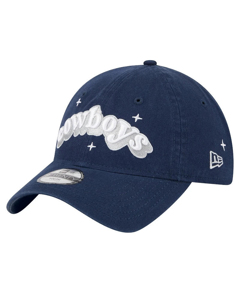 New Era Big Girls Navy Dallas Cowboys Cheer 9TWENTY Adjustable Hat