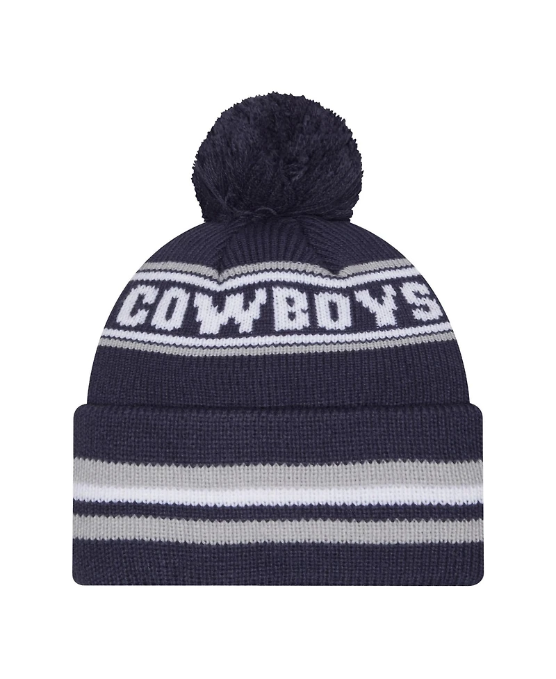 New Era Pre-School Navy Dallas Cowboys Classic Cuffed Pom with Knit Hat