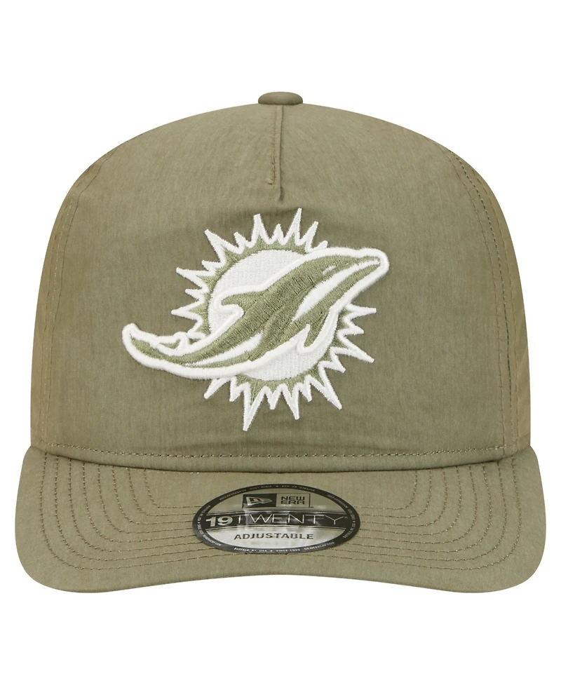 New Era Men's Olive Miami Dolphins Nylon 19TWENTY Adjustable Hat