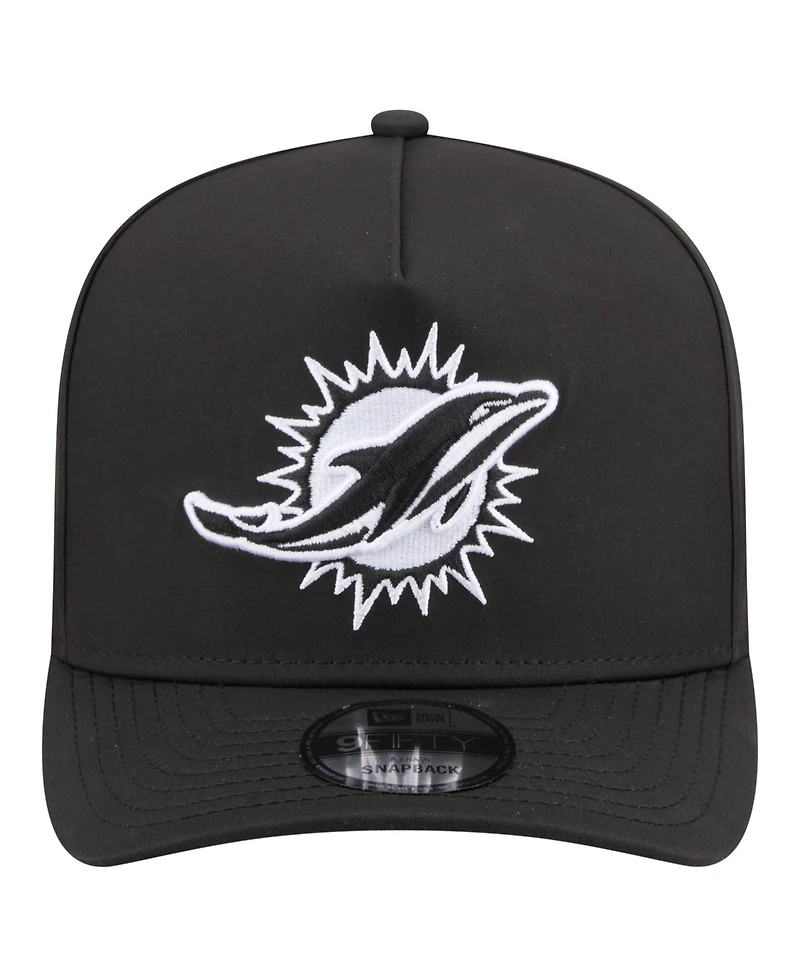 New Era Men's Black Miami Dolphins Gore-Tex A-Frame 9FIFTY Adjustable Hat