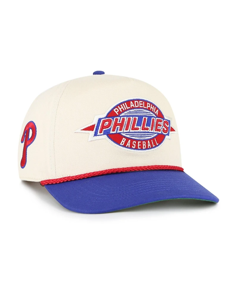 '47 Brand Men's Natural/Royal Philadelphia Phillies Frame Out Hitch Adjustable Hat